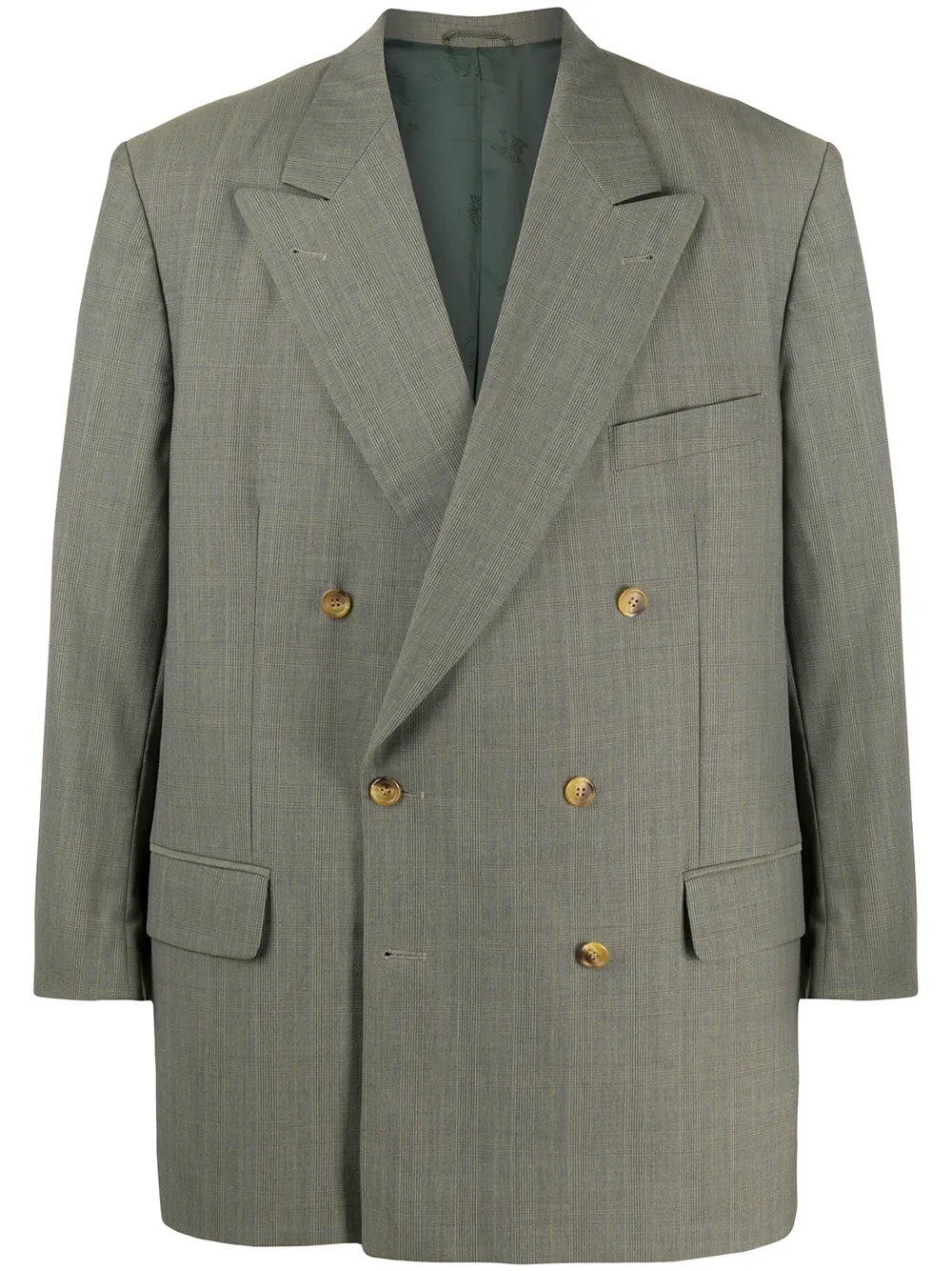 Pre-owned Burberry 1990s Double-breasted Jacket In Green