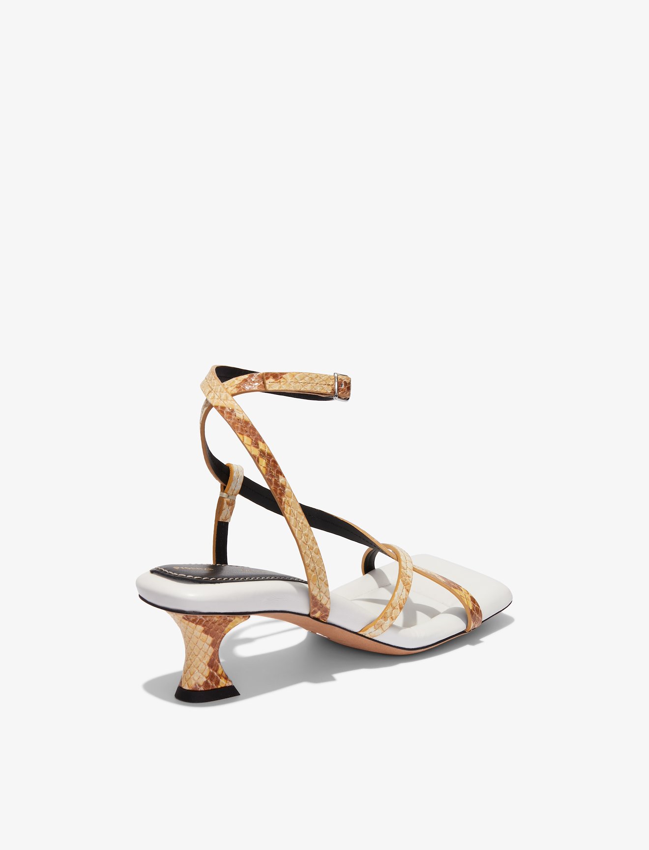 Mid Heel Python Ankle Strap Sandals #2
