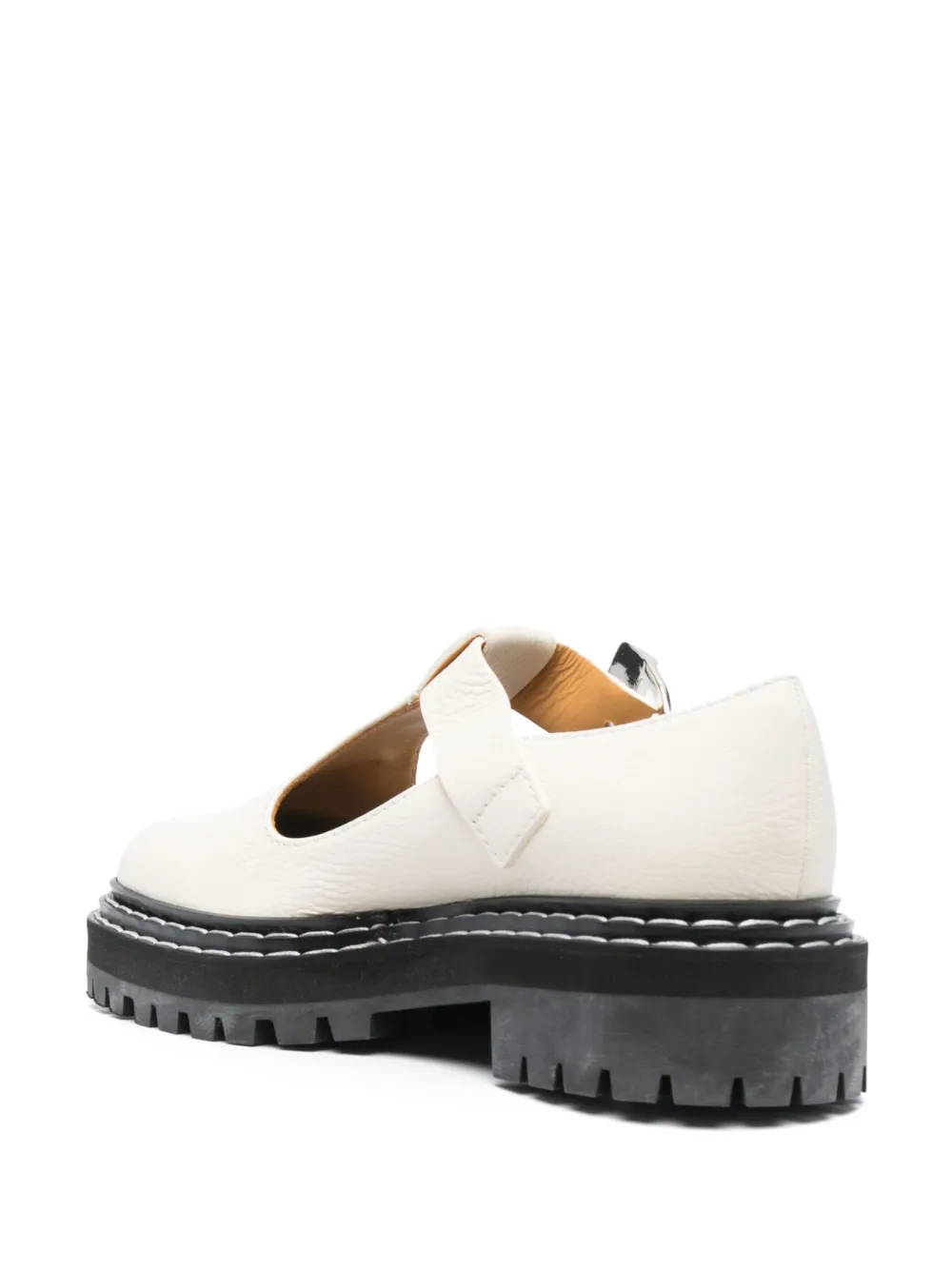 Shop Proenza Schouler Mary Jane Lug-sole Shoes In Cream
