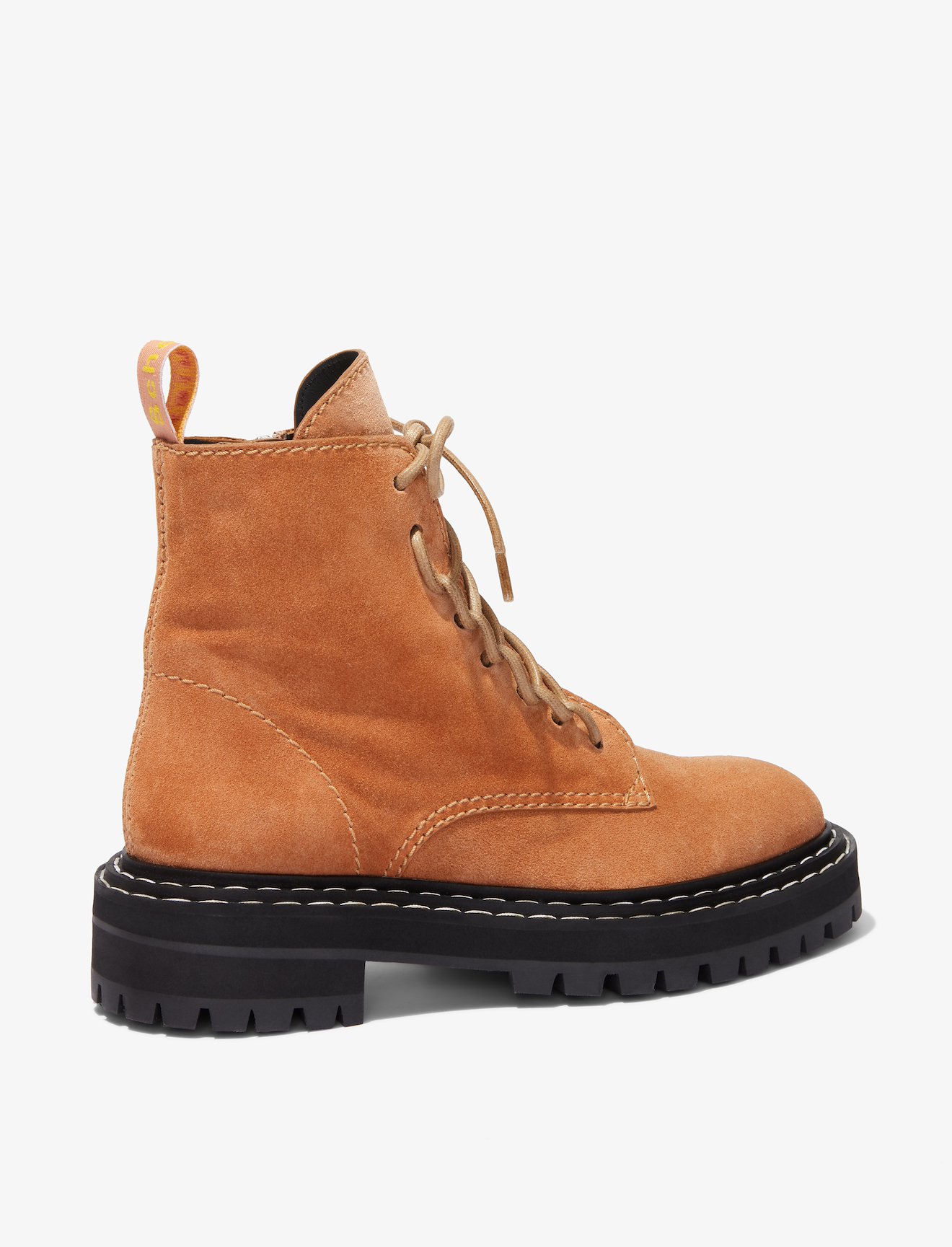 Suede Lug Sole Combat Boots in neutrals | Proenza Schouler