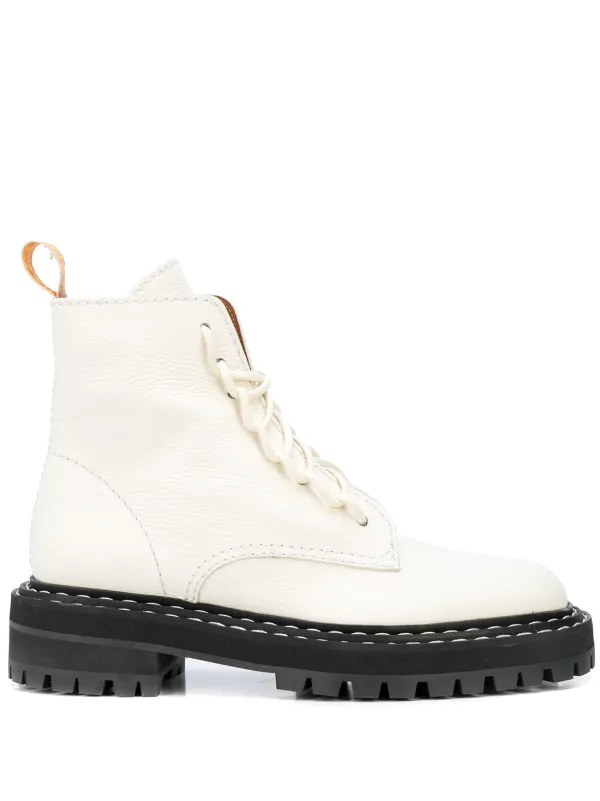 white ankle boots lace up