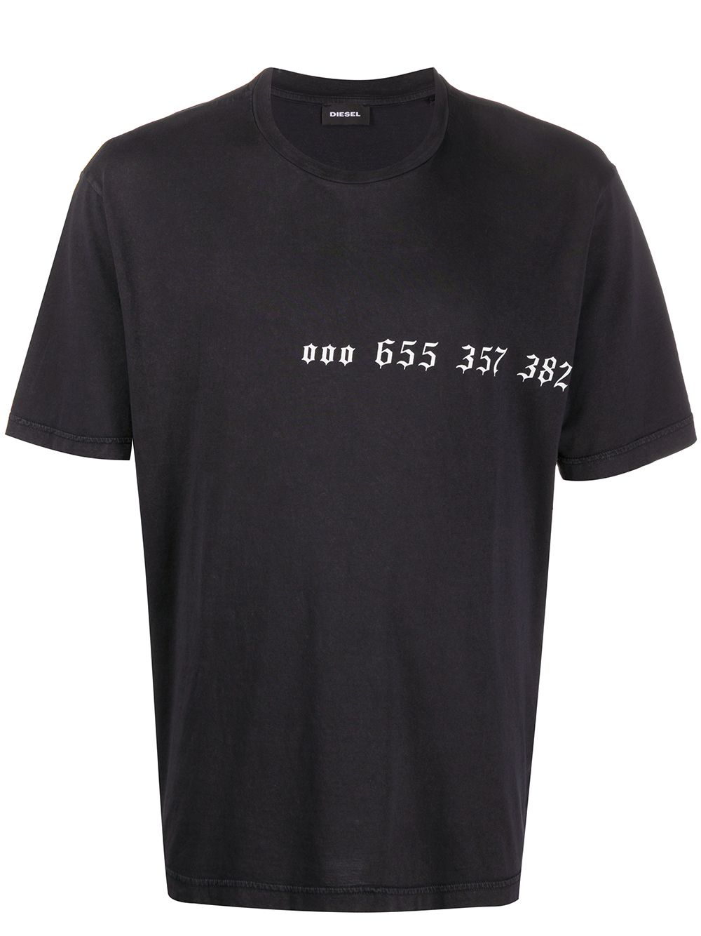 Diesel Number Print T-shirt In Black