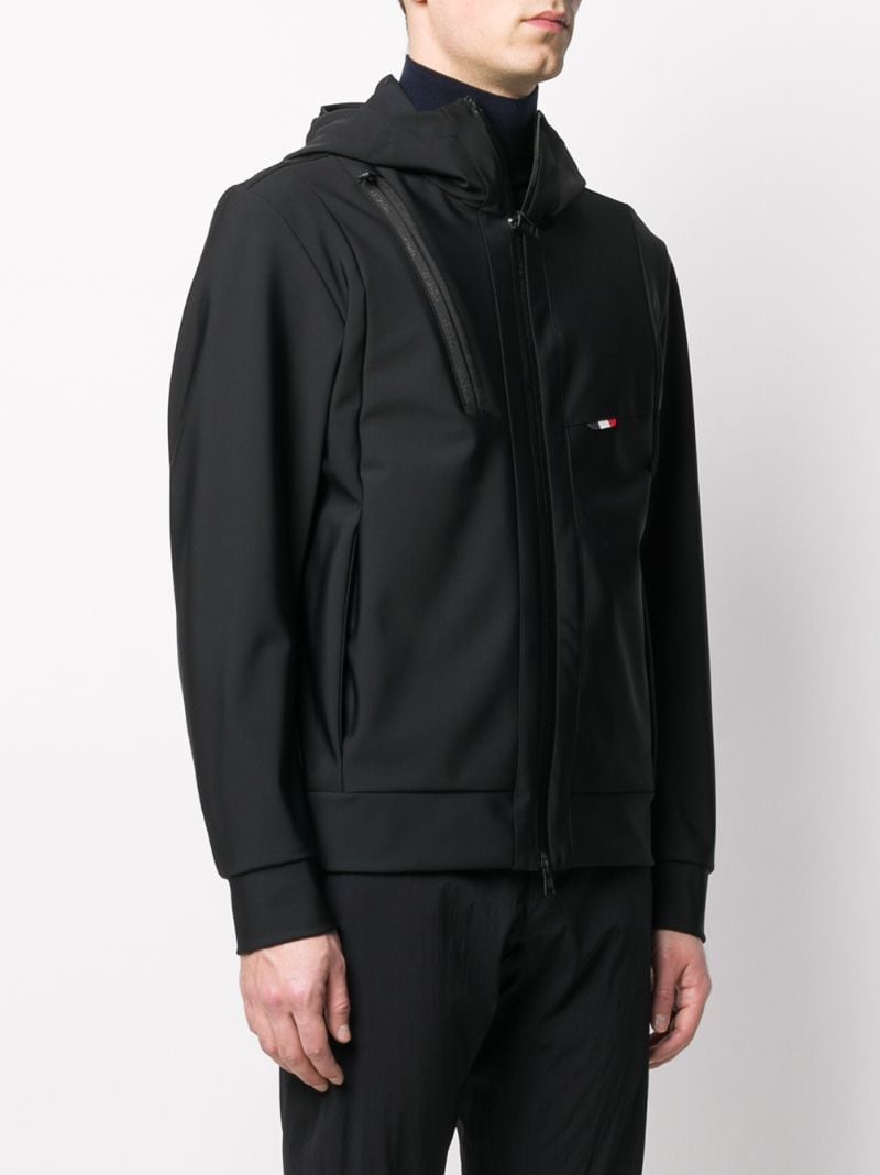 Shop Moncler Logo Hooded Jacket In Black