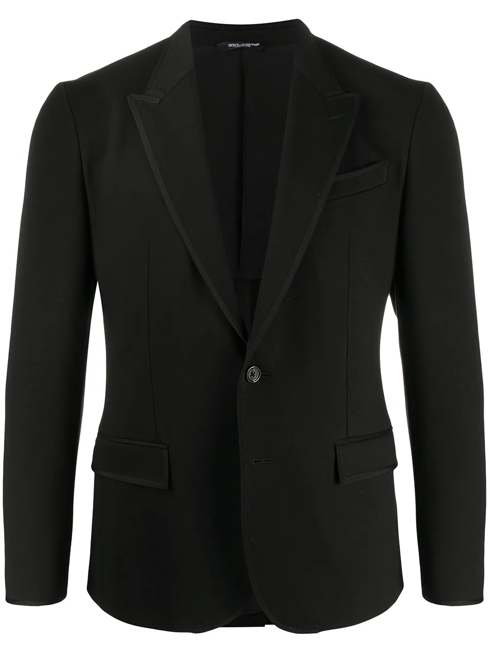 Dolce & Gabbana Piped Trims Blazer In Black