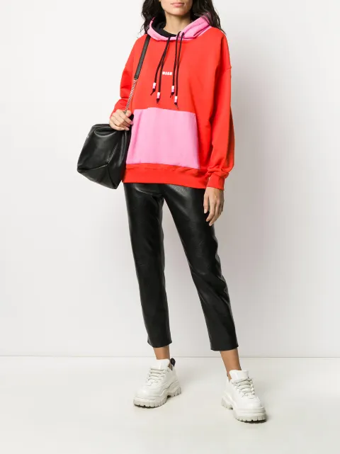 oversized colour block hoodie