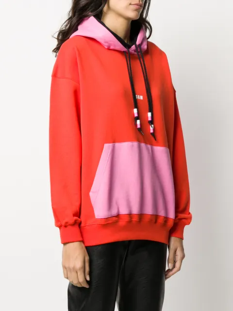 oversized colour block hoodie