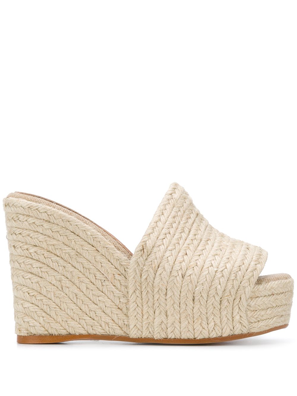 Shop Castaã±er Jana Wedged Mules In Neutrals