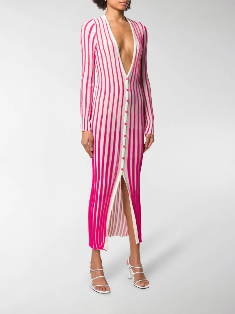 Jacquemus striped cardi-dress pink | MODES