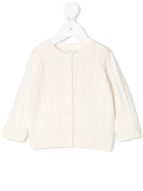 POLO RALPH LAUREN KIDS كارديغان بأزرار وحياكة الضفيرة 