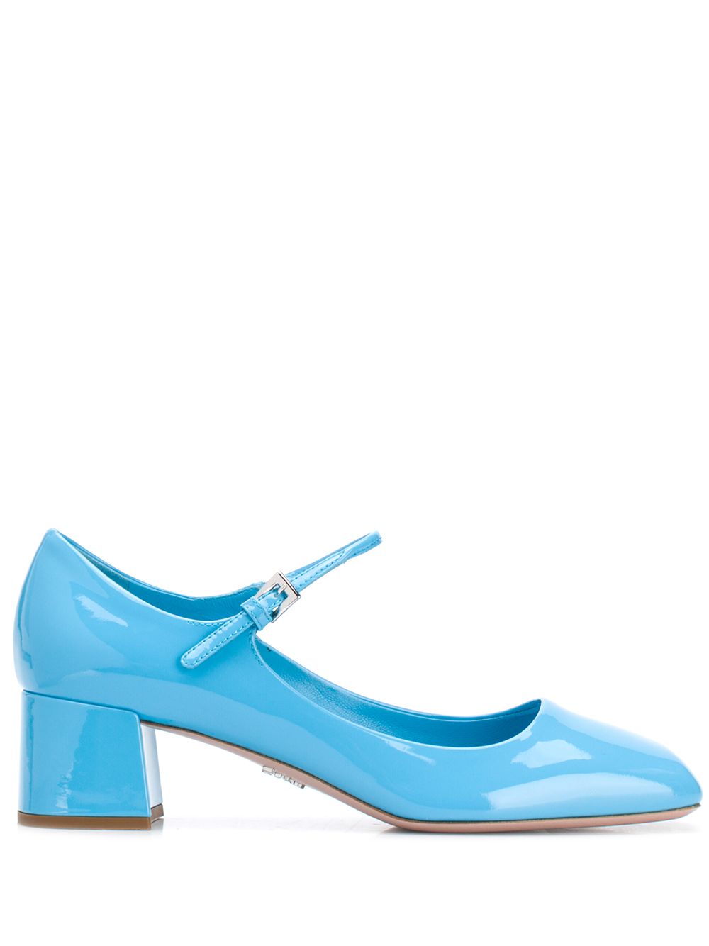 Prada Glossy Mary-jane Pumps In Blau