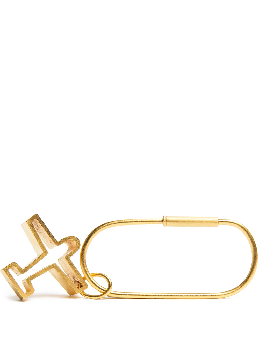 Karen Chekerdjian Studio My Keyholder Plane Keyring In Gold