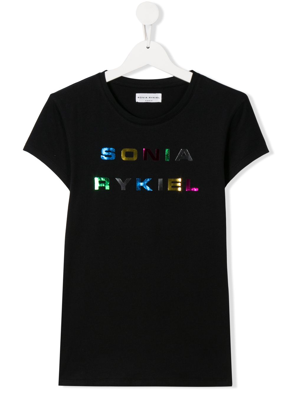 Sonia Rykiel Teen Crew-neck Logo T-shirt In Black