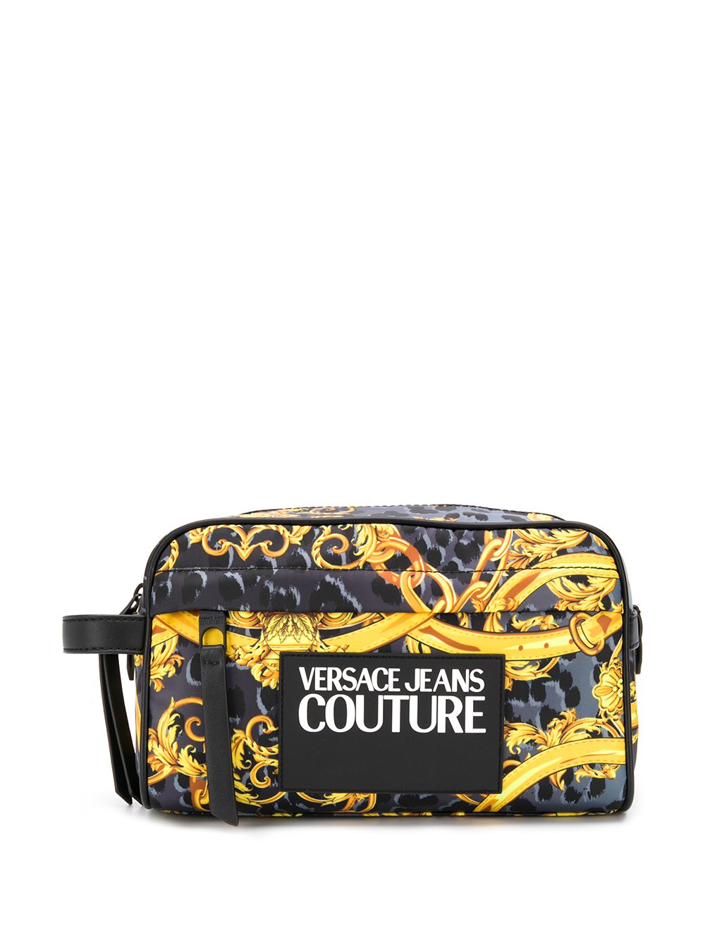 фото Versace jeans couture baroque leopard print wash bag