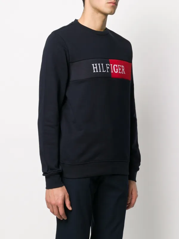 tommy jeans colour block logo sweatshirt