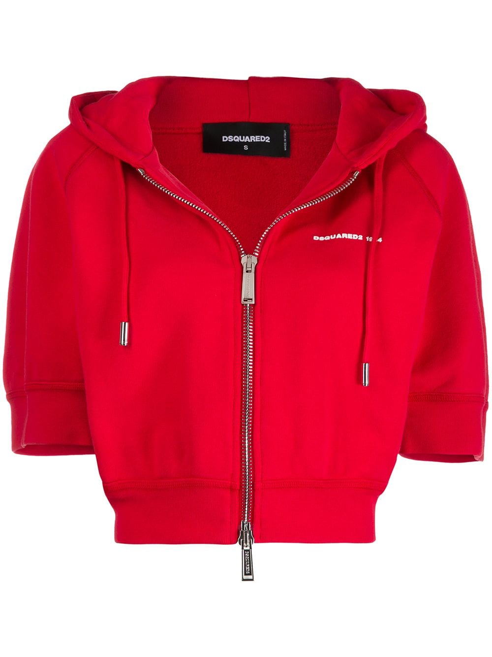 Dsquared2 Short-sleeved Hooded Sweatshirt In Red