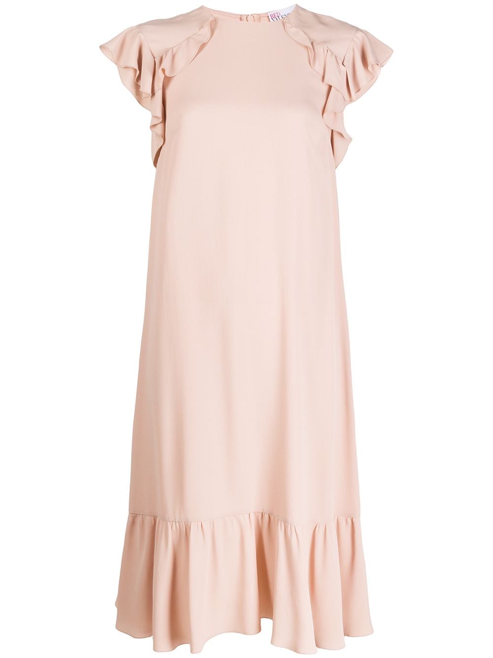 Red Valentino Ruffled Midi Dress In Pink