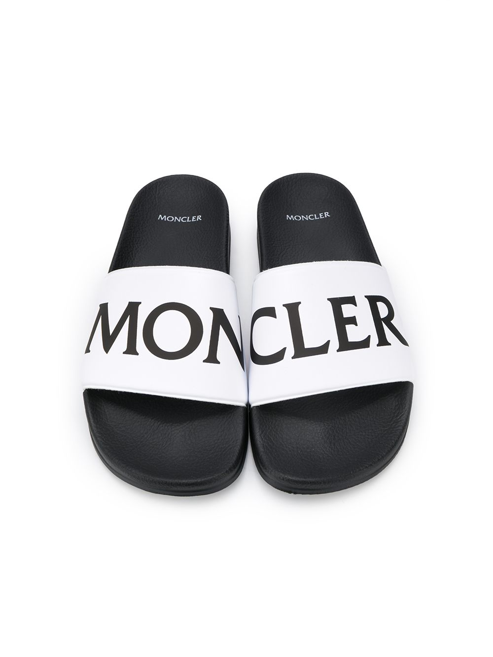 фото Moncler kids teen logo print flat slides