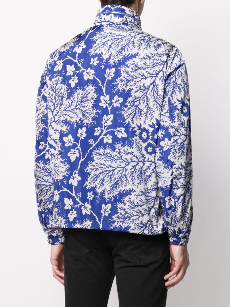 Shop Alexander Mcqueen Foliage Print Lightweight Jacket In Blue