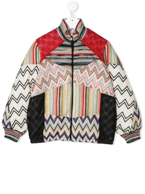 Missoni Kids Bomberjack met gebreid detail