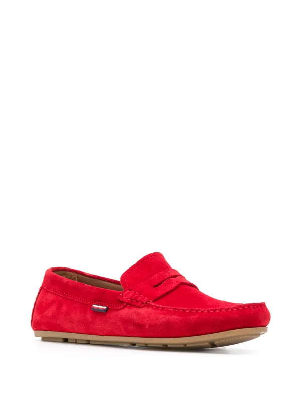 red penny loafers