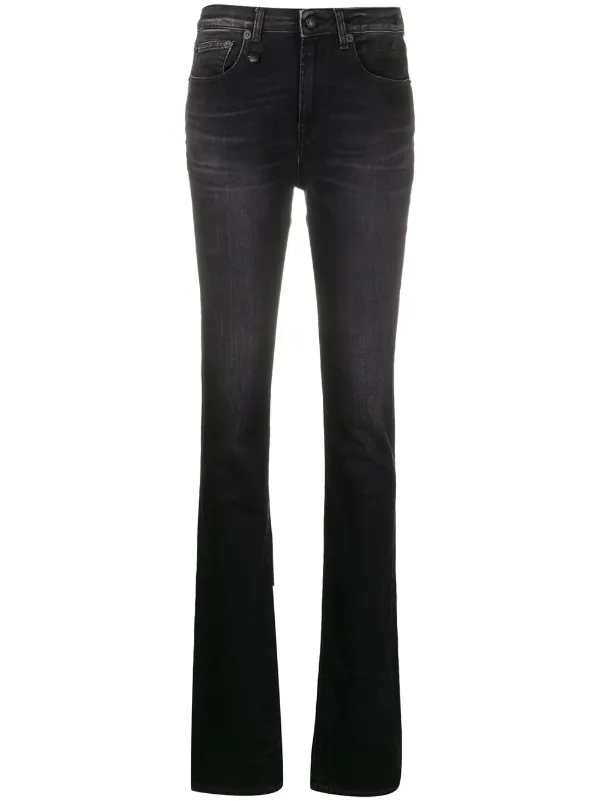 black high rise bootcut jeans