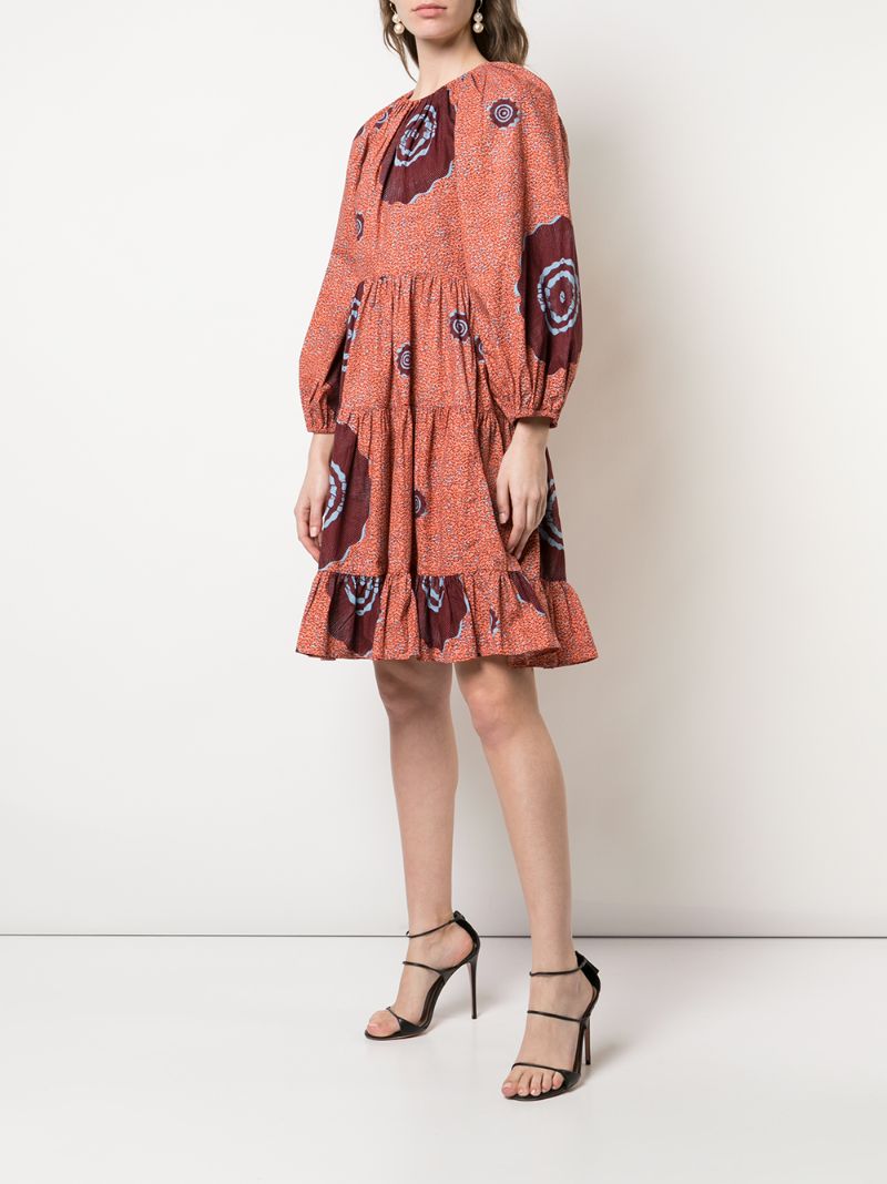 Shop Ulla Johnson Emelyn Abstract-print Dress In Red