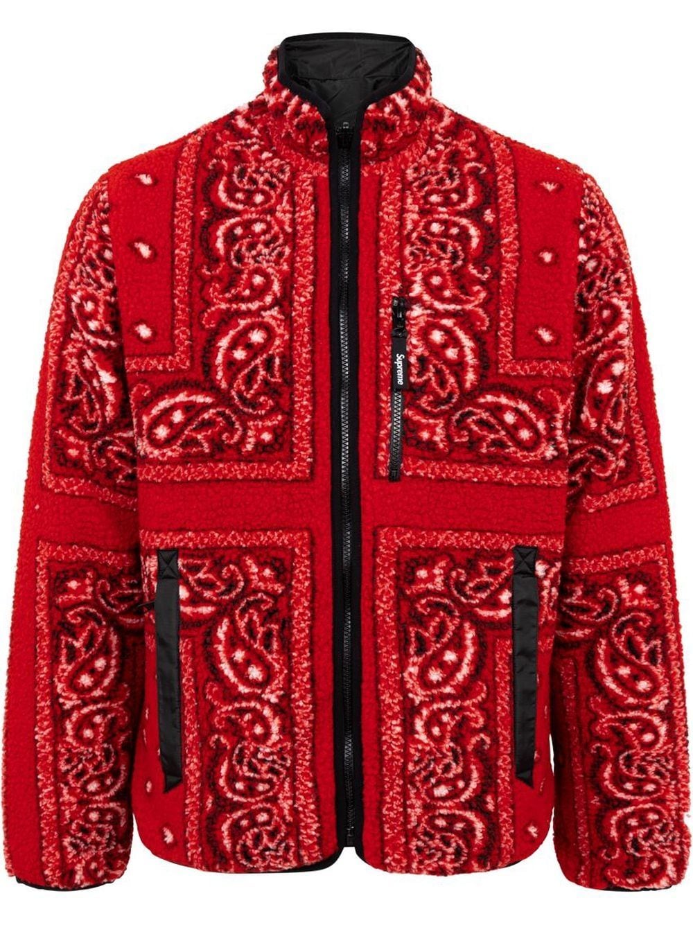 Supreme Bandana Fleece Jacket Lサイズ 赤