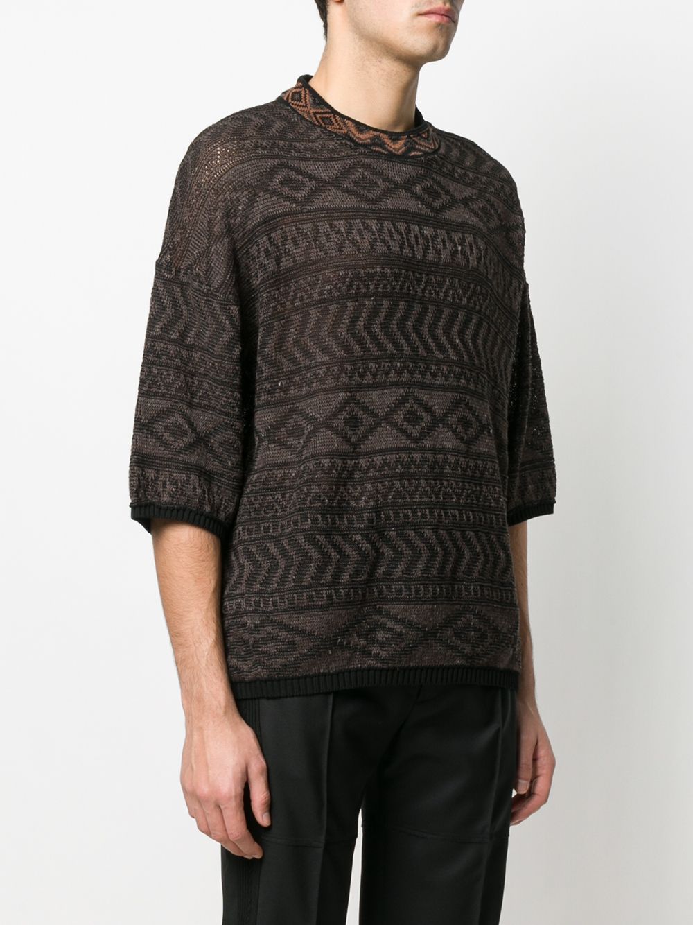 фото Magliano short sleeve aztec-knit jumper