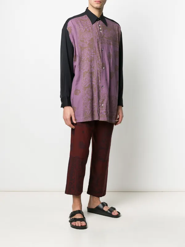 トップス magliano 22ss flower shirt Magliano loose-fit floral-print Shirt | Black | FARFETCH RO