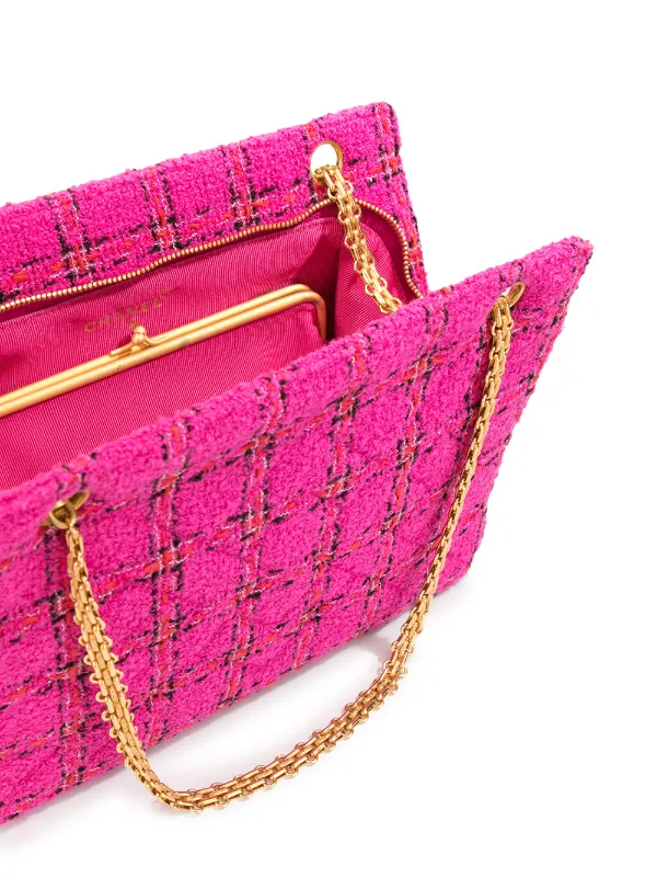 CHANEL Pre-Owned 1995 チェック ショルダーバッグ | ピンク | FARFETCH JP