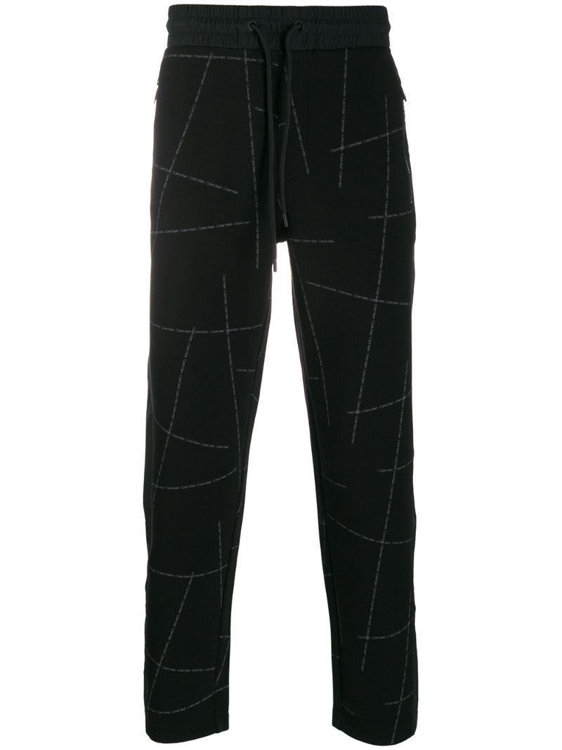 Calvin Klein Drawstring Track Trousers In Black