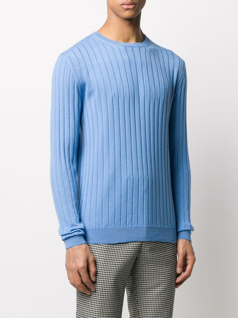 Shop Barena Venezia Knitted Ribbed Jumper In Blue