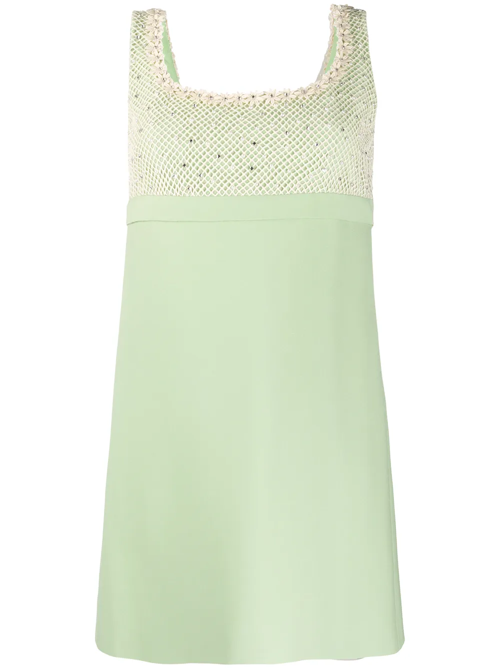 Miu Miu Crystal And Pearl Embellished Mini Dress In Miu Miu Crystal And Pearl Embellished Mini Dress In