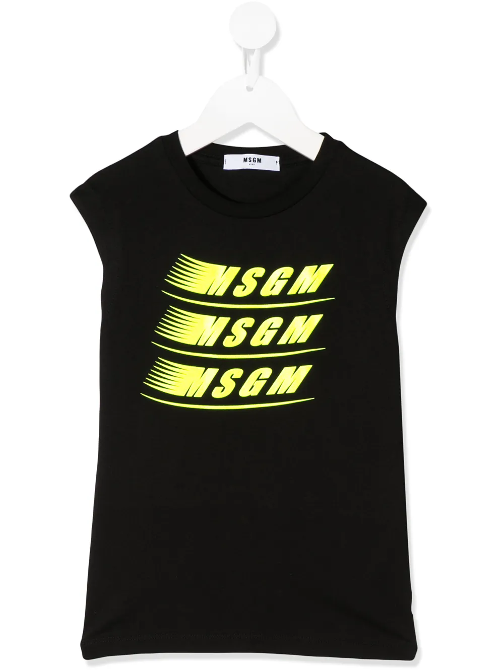 Msgm Kids' Logo-print Crew Neck T-shirt In Black