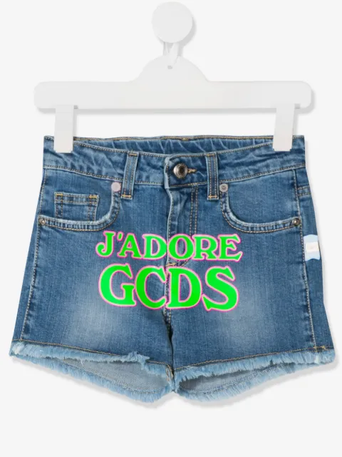 Gcds Kids shorts de mezclilla con logo