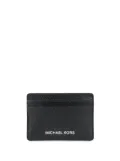 Michael Kors logo embossed grained leather cardholder - Black