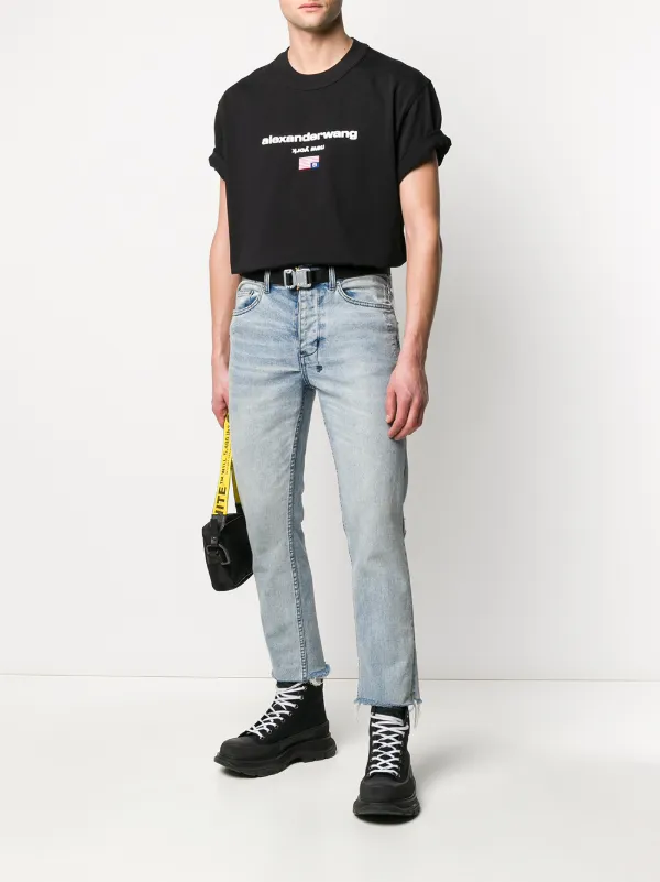 Alexander Wang Flag Detail Logo T Shirt Ss Farfetch Com