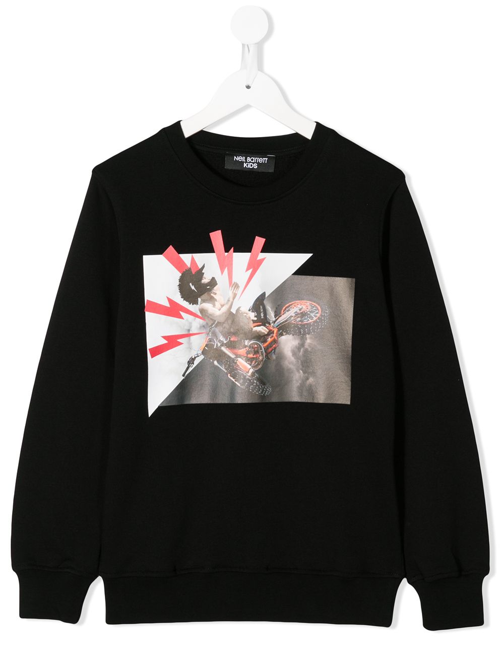 фото Neil barrett kids motorcycle print sweatshirt