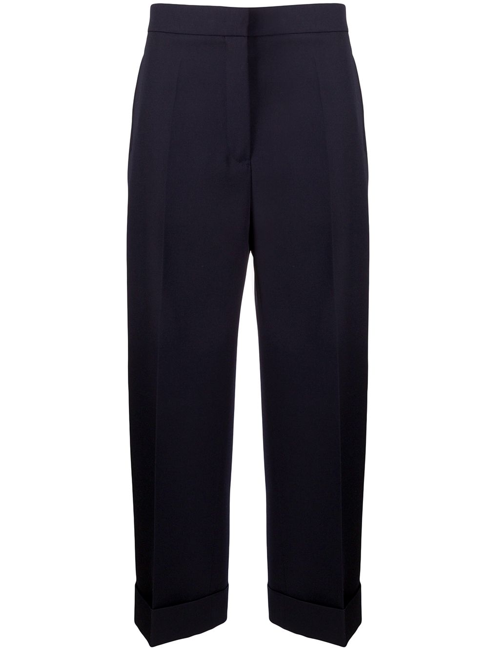 Jil Sander укороченные брюки прямого кроя с завышенной талией Синий JSEQ300000WQ200200 15039719