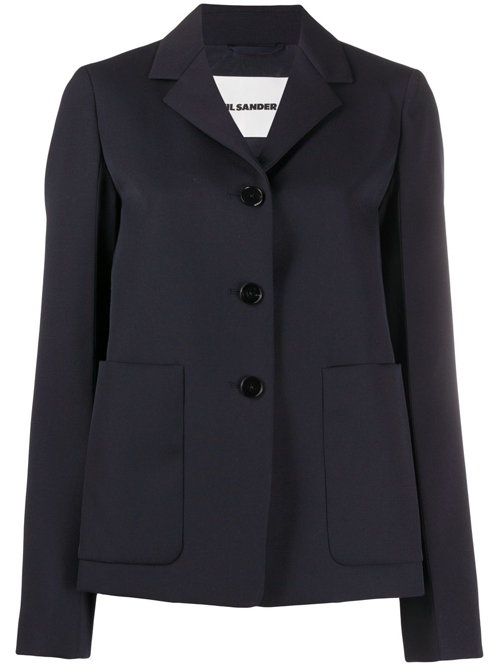 Shop Jil Sander Single Breasted Patch-pocket Blazer In Blue