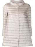 Herno funnel-neck mid-length quilted jacket - Grey