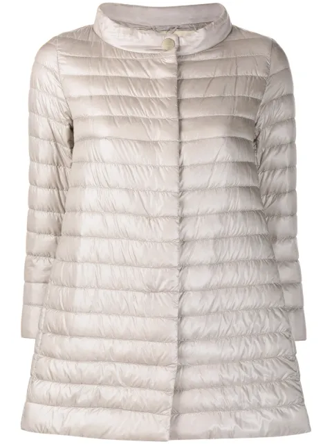 Herno funnel-neck mid-length quilted jacket