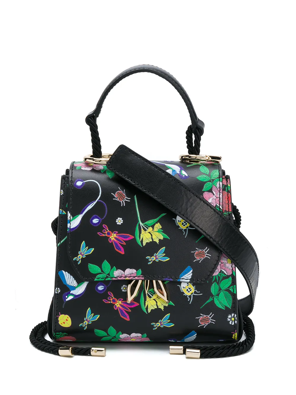 Click to view more detailed imagery on our partner's website Patrizia Pepe Embroidered Floral Tote Bag In Black