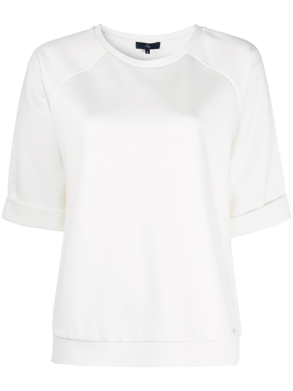 white short sleeve sweatshirt