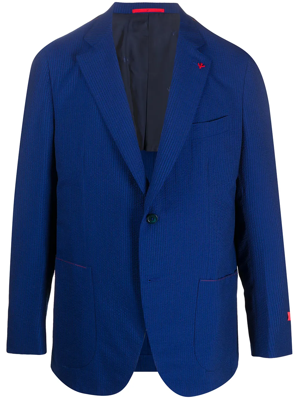 Isaia Fitted Single-breasted Blazer In Blue