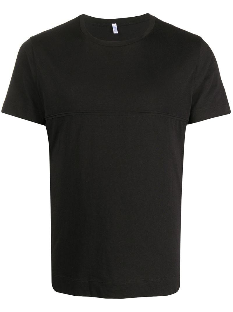 Cenere Gb Crew Neck Panelled T-shirt In Black