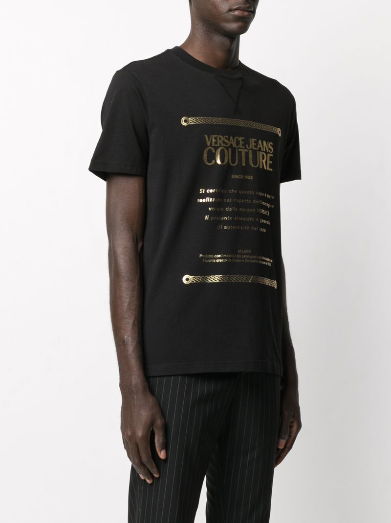 Shop Versace Jeans Couture Logo-print Crew Neck T-shirt In Black