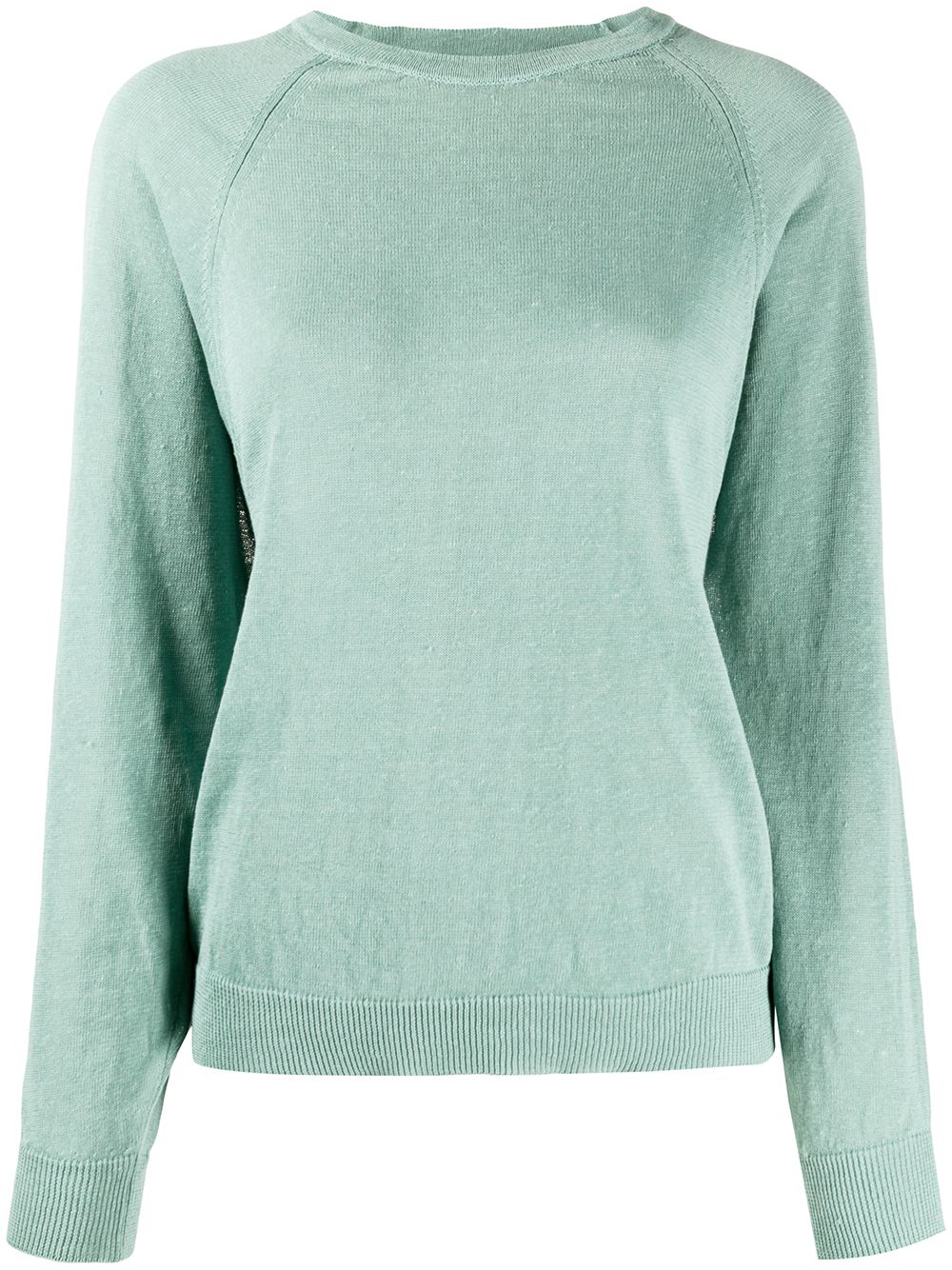 Peserico Long Sleeve Ribbed-knit Jumper In Green