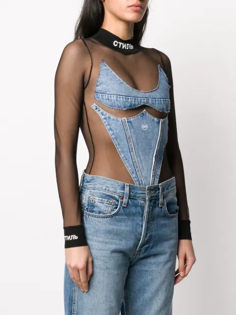 denim full bodysuit