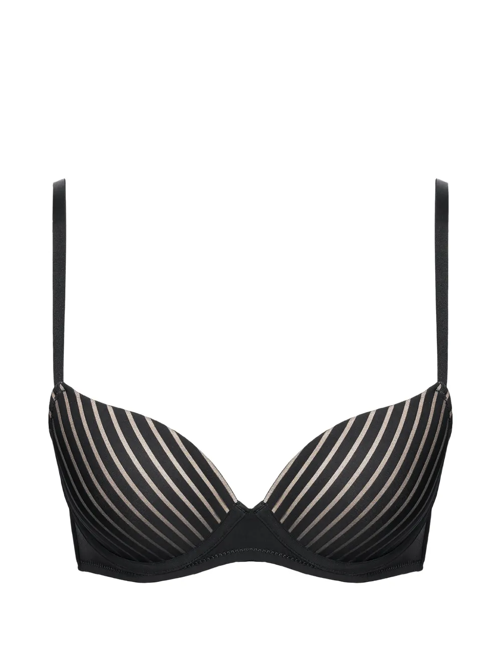 Maison Close 스트라이프 푸시업 브라 | 블랙 | Image 1